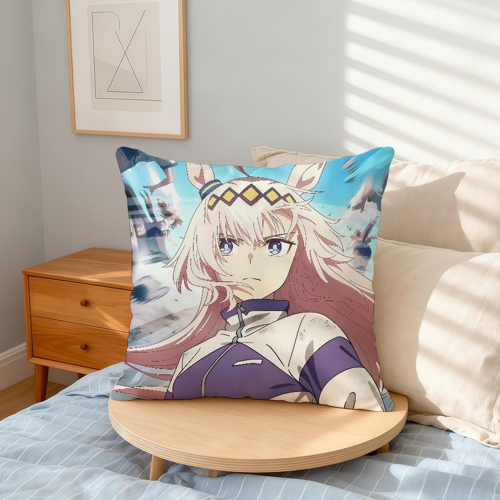 Anime U-Uma M-Musume Cinderella Gray Oguri Cap cushion cover Office Convenient Nordic Simplicity Hit With Zipper Cushion Cover