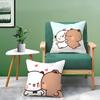 Popular Home Cartoon Bubu & Dudu Cute 3 Pillow Case Double-Sided Plush Sofa Cushion Covers Organic Breathable Invisible Zipper