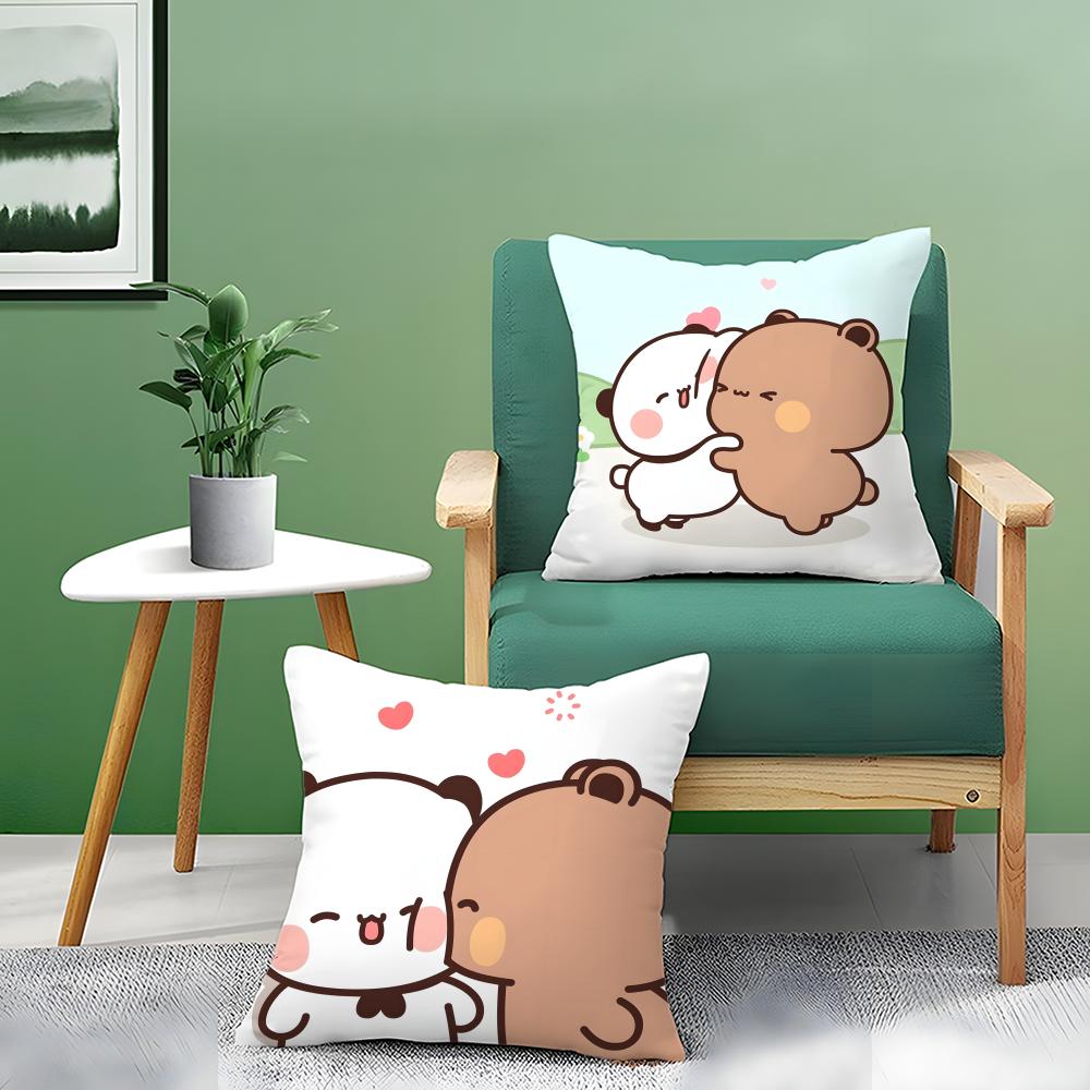 Popular Home Cartoon Bubu & Dudu Cute 3 Pillow Case Double-Sided Plush Sofa Cushion Covers Organic Breathable Invisible Zipper