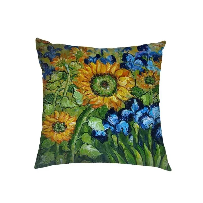 

Oil Painting Kiss By Gustav Klimt Cushion Cover Van Gogh Starry Night Linen Pillowcase Sofa Throw Pillow Covers for Living Decorbzvangoghg,(3) 66x66cm