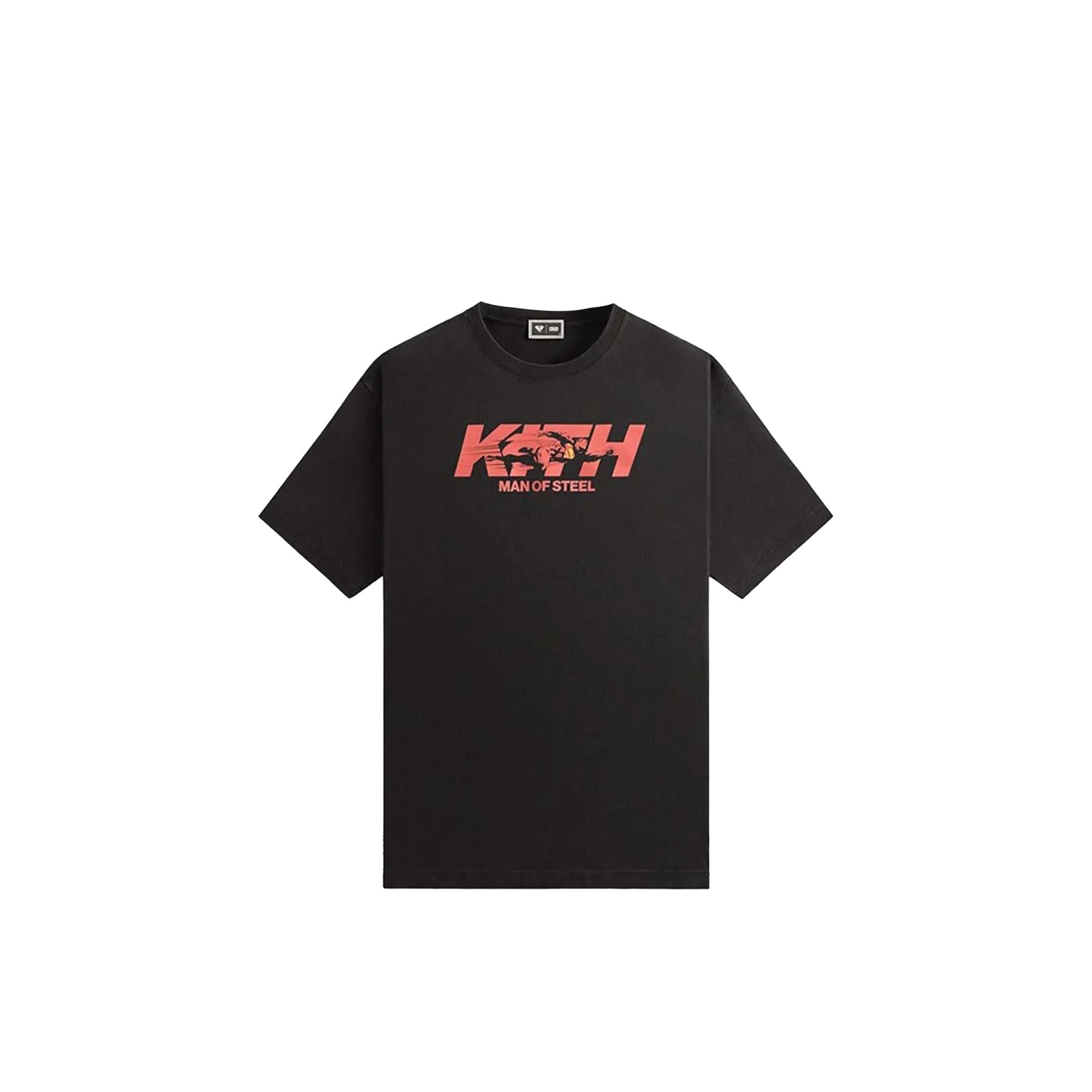 

Kith X Футболка Супермен Человек из стали Винтажная Черная Унисекс Топы KHM033748-001 L