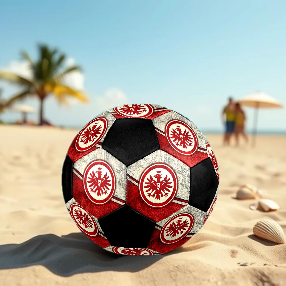 TAGLIA 5 Pallone da Calcio Eintracht Frankfurt Colorato Per Tutte le Età Cucito a Macchina PVC Pronto per la Competizione Resistente Alta Rimbalzabilità