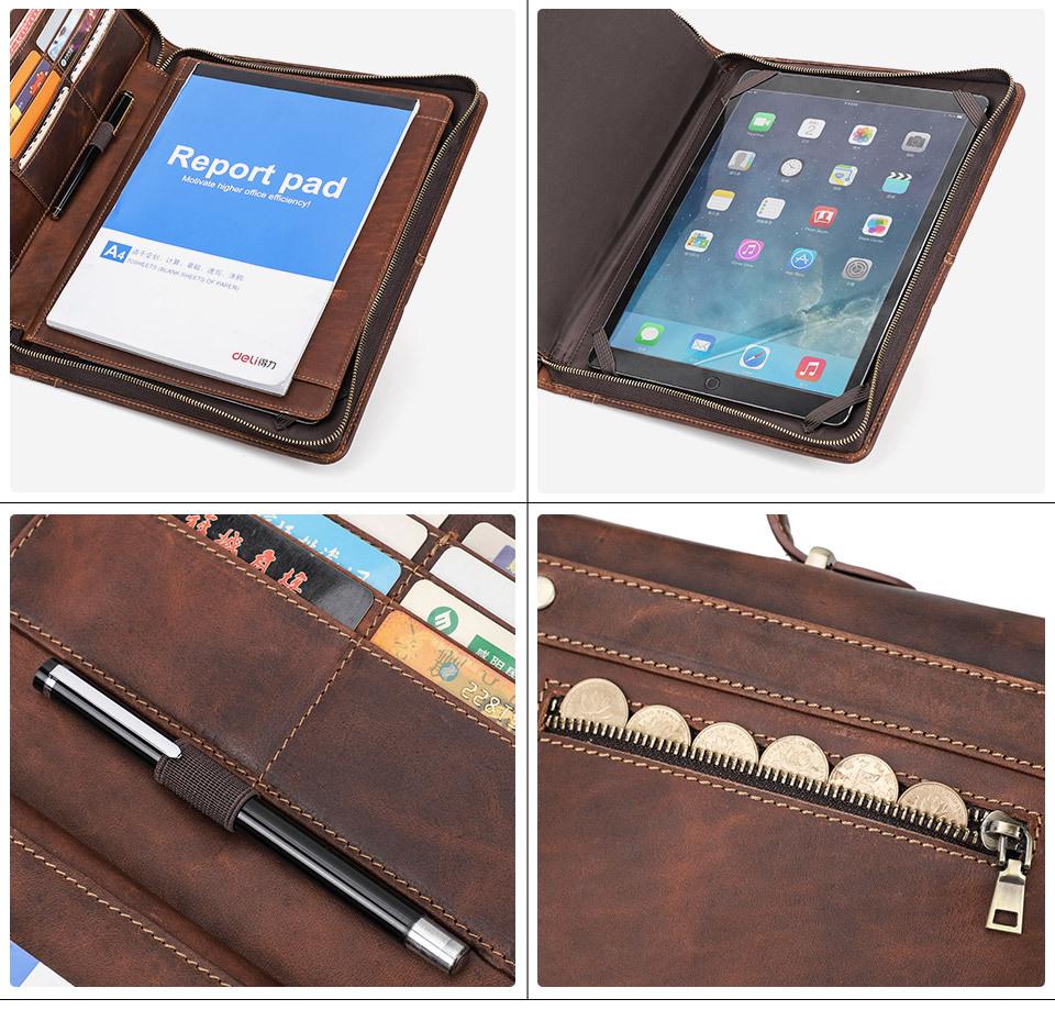 Genuine Leather Multifunctional Protective Case for iPad Pro 12.9"