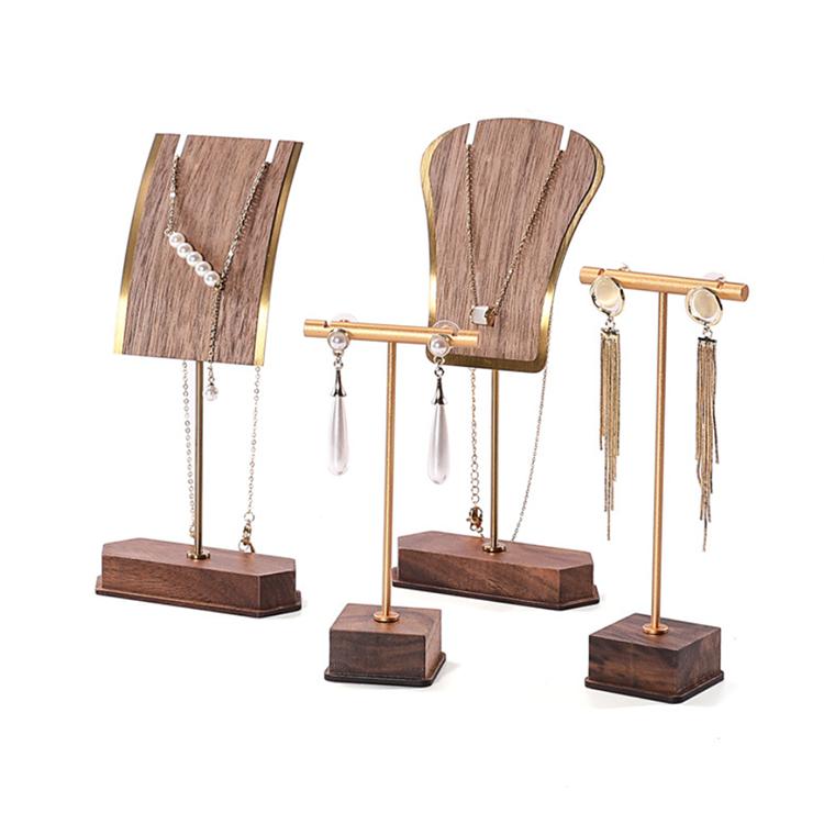 Factory Metal Wood Jewelry Display Stand Necklace Earring Jewelry Display Props Holder