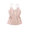 Women’s Summer Butterfly Embroidery Silk Camisole – Mulberry Stretch Satin, Candy Color Macaron, 12 Colors, Stylish Back Design.