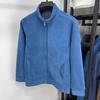 Men Coat Stand-Up Collar Long Sleeve Zipper Closure Polar Fleece Jacket