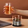 Glas-Teetasse, Reise-Teegeschirr, kreative schwimmende Tasse, doppelstöckige Teetasse mit Verbrühungsschutz, Teetrennung, Schnelltasse, Haushalts-Teezubereitungsgerät
