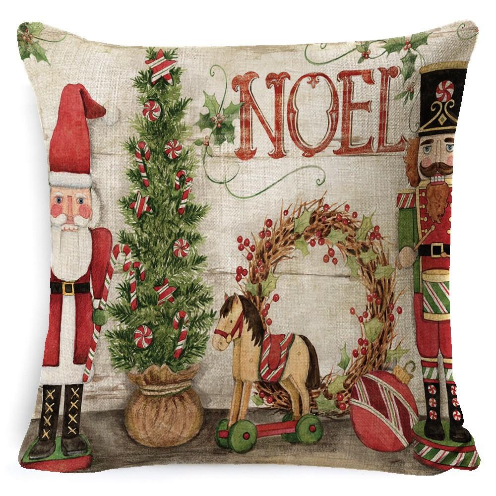 Christmas Pillow, Home Sofa, Linen Cushion Cover, Car Waist Pillow Cover, Children's Pillow Cover