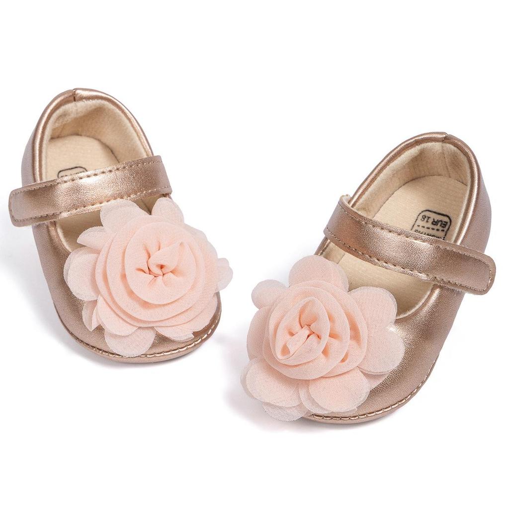 2024 Spring & Autumn Flower Velcro Princess Baby Walker Shoes
