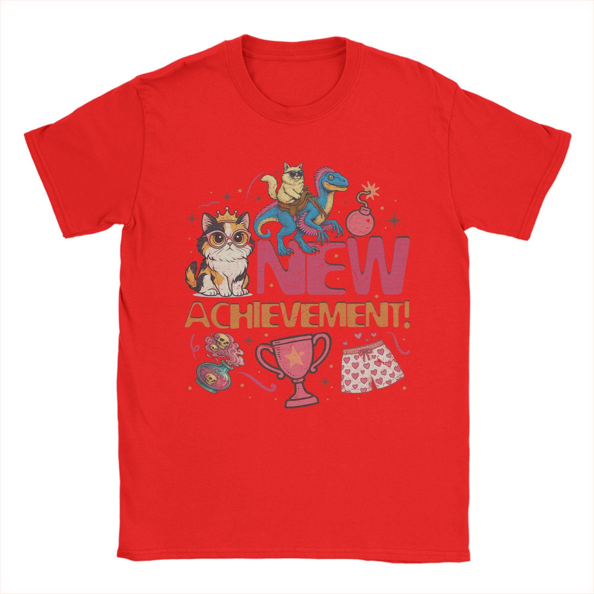 

Men TShirts New Achievement Dungeon Crawler Carl Novelty Cotton Tee Shirt Short Sleeve T Shirt O Neck Tops 6XL S