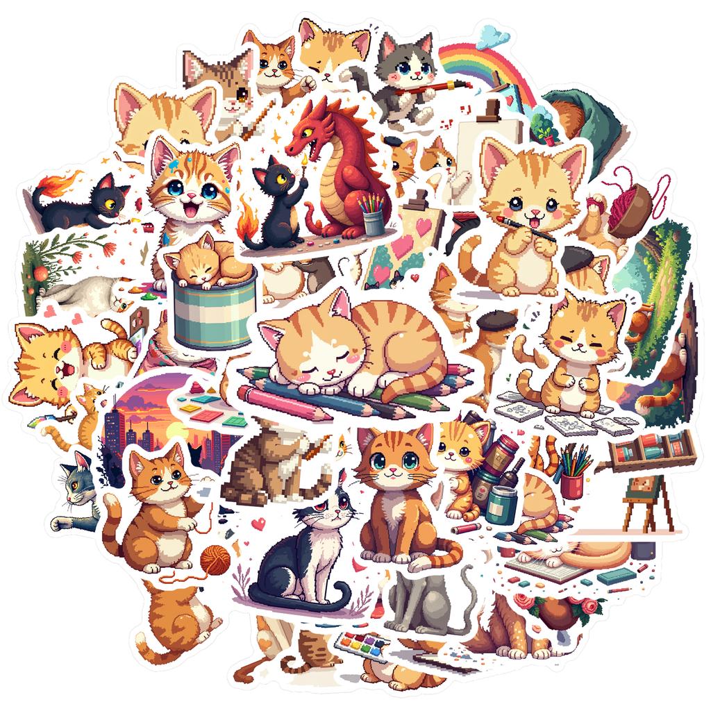 35pcs-100pcs Decals  vinyl Cute Stickers Vinyl Stickers Cat Stickers for  DIY notebooks embellish instruments decorate suitcases