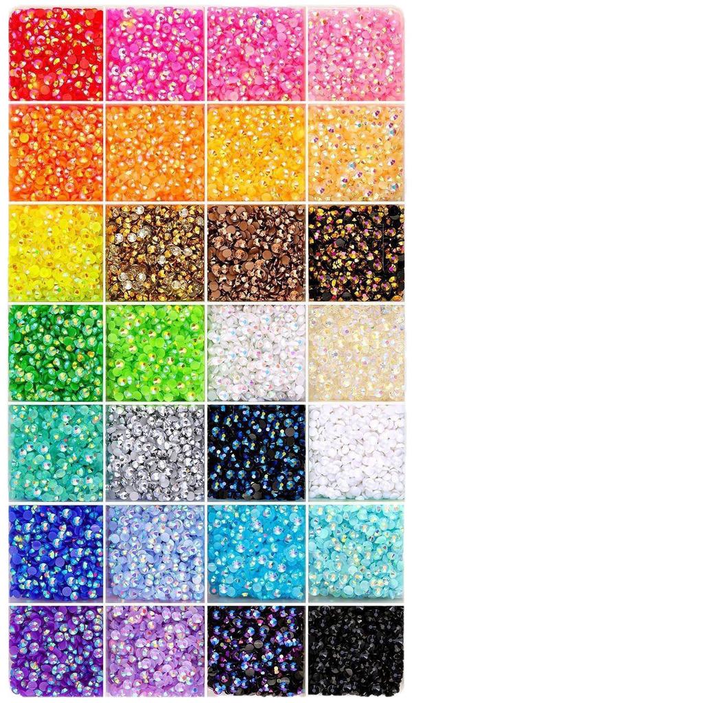 Mixed Colors 3mm AB Jelly Resin Rhinestones for DIY Clothing, Phone, and Nail Art