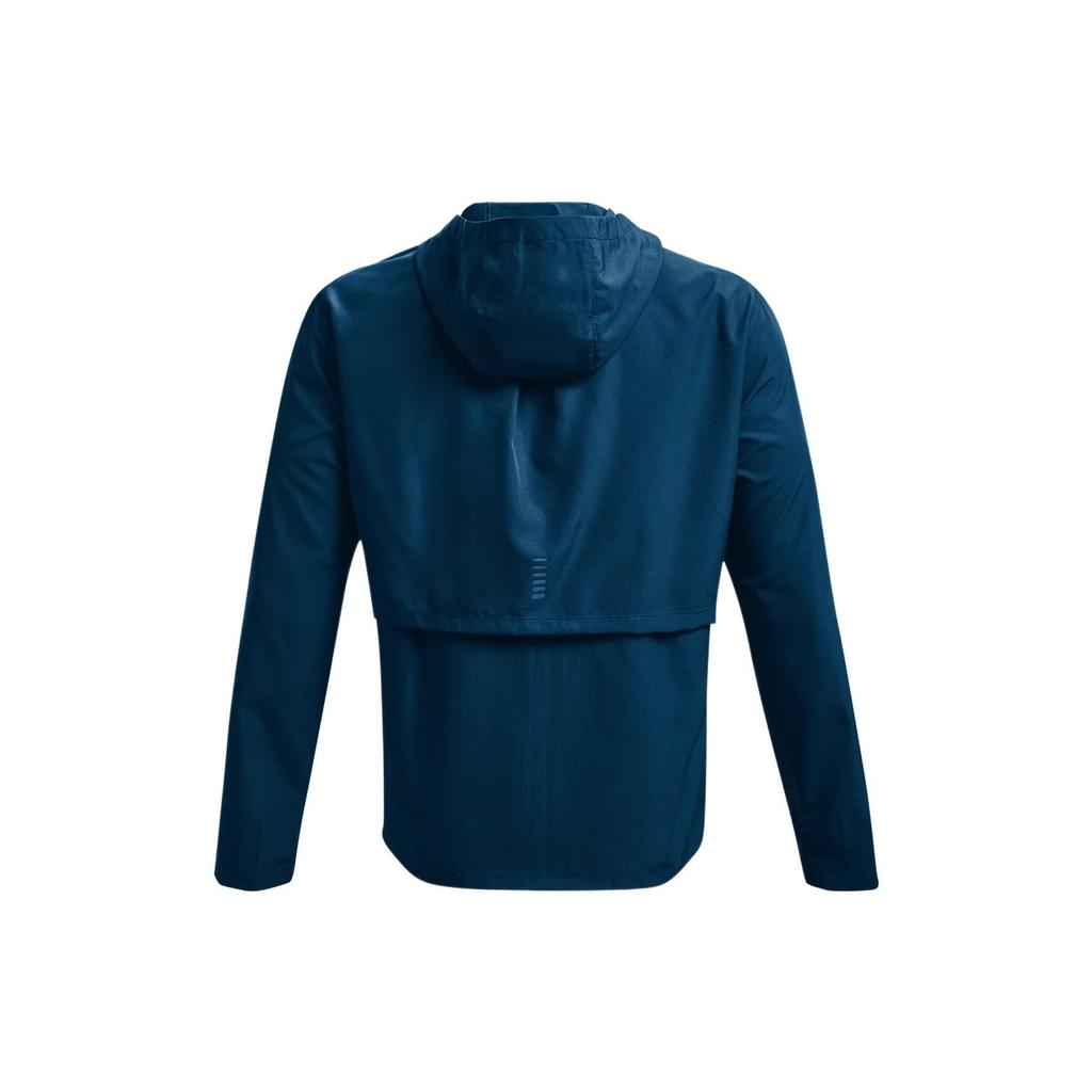 Under Armour SS22 UA Out The Rain Embroidered Logo Hooded Jacket Men Outerwear Blue 1365620-458