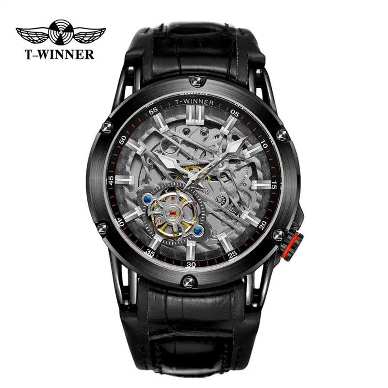 Winner Style Men S Fashion Casual Hollow Mechanical Movement, Automatic Mechanical Watch