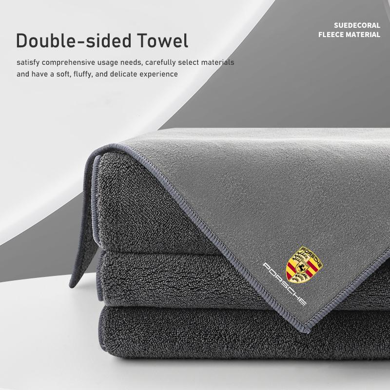 Suede Car Towel Microfiber Cleaning Drying Rag Cloth For Porsche Cayenne Panamera Macan 911 718 Taycan Boxster Cayman 918 Pajun