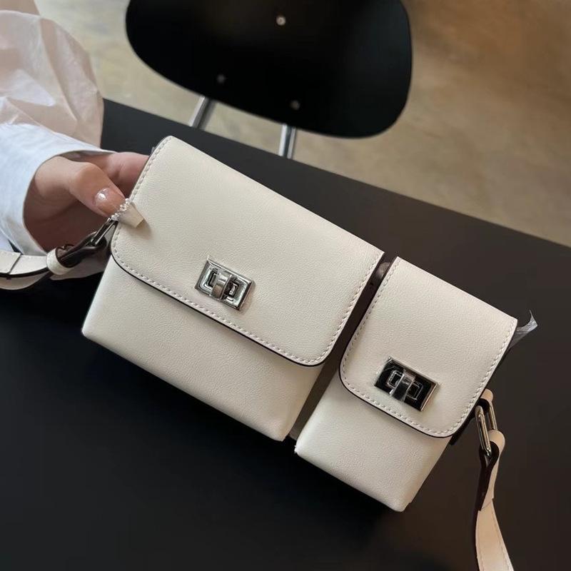 

Niche Double Pocket Armpit Bag Women S Shoulder Oblique Span Bag Exquisite Small Bag Retro Twin Bag Head Layer Mobile Phone Bag 21.5cm*4.5cm*12cm*