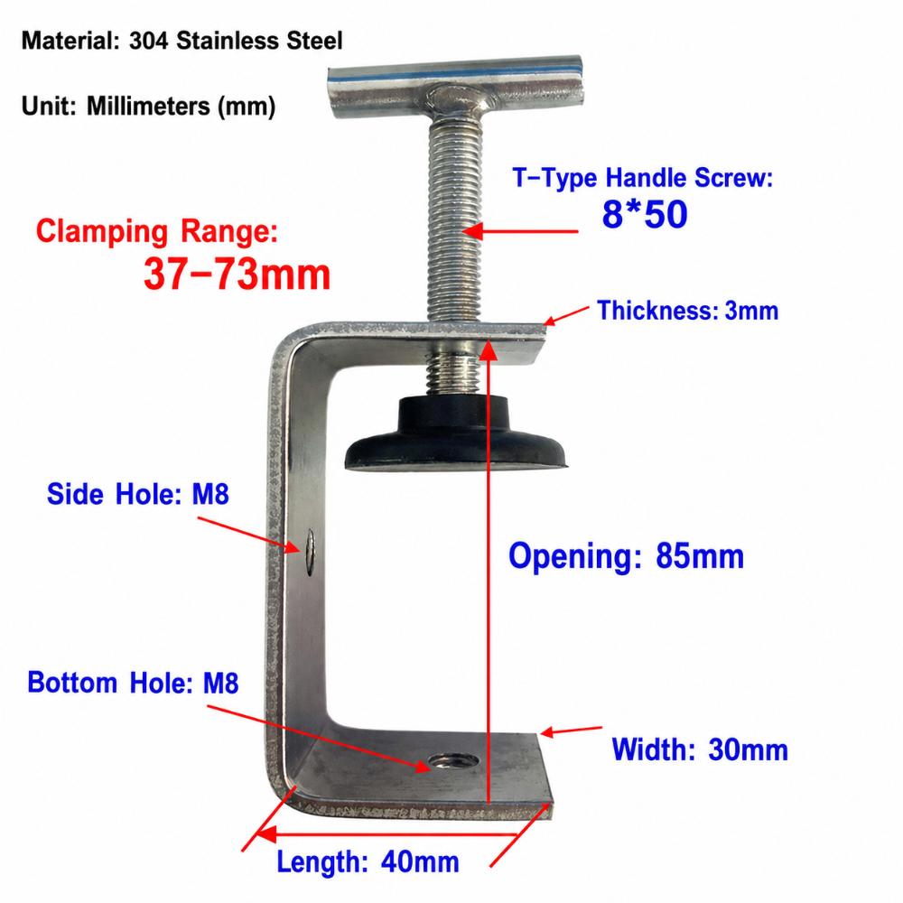 304 Stainless Steel C-clamp Woodworking Fixing Clips  Multi-purpose Fastening Tools
