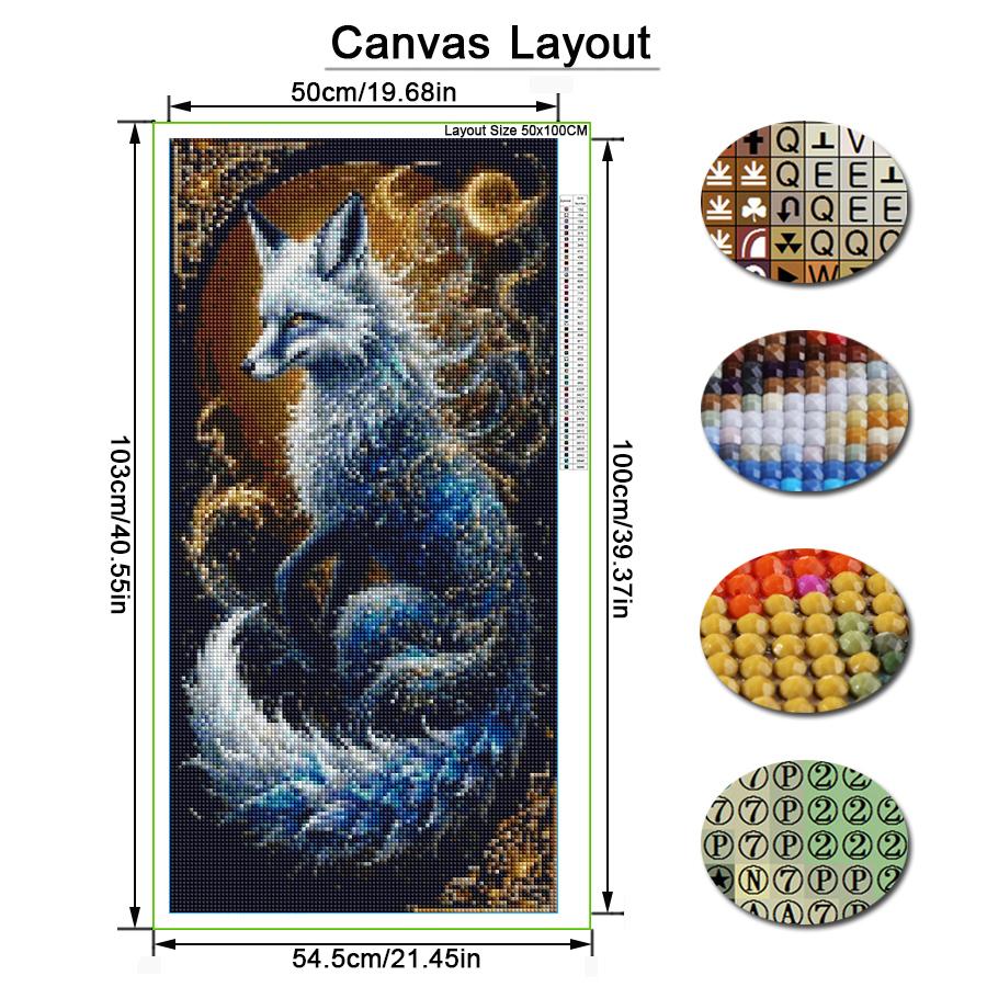 Fox Große Größe Diamantmalerei DIY Voll Quadratisch Runde Bohrer Strass Stickerei Tiere Mosaik Kreuzstich Sets Wanddeko