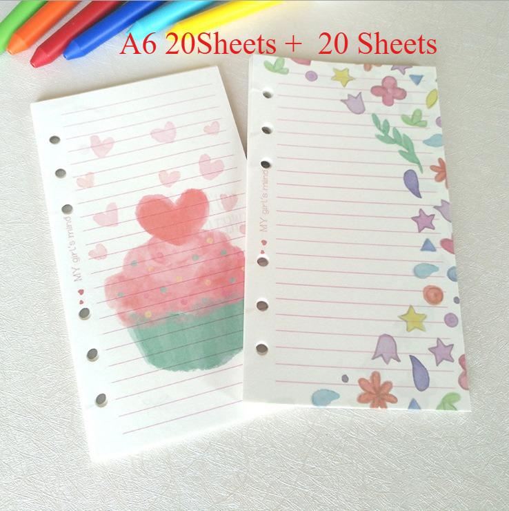 A5 A6 A7 40Sheets Loose Leaf Notebook Refill Spiral Binder Inner Page Inside Paper Stationery Premium Durable Quality
