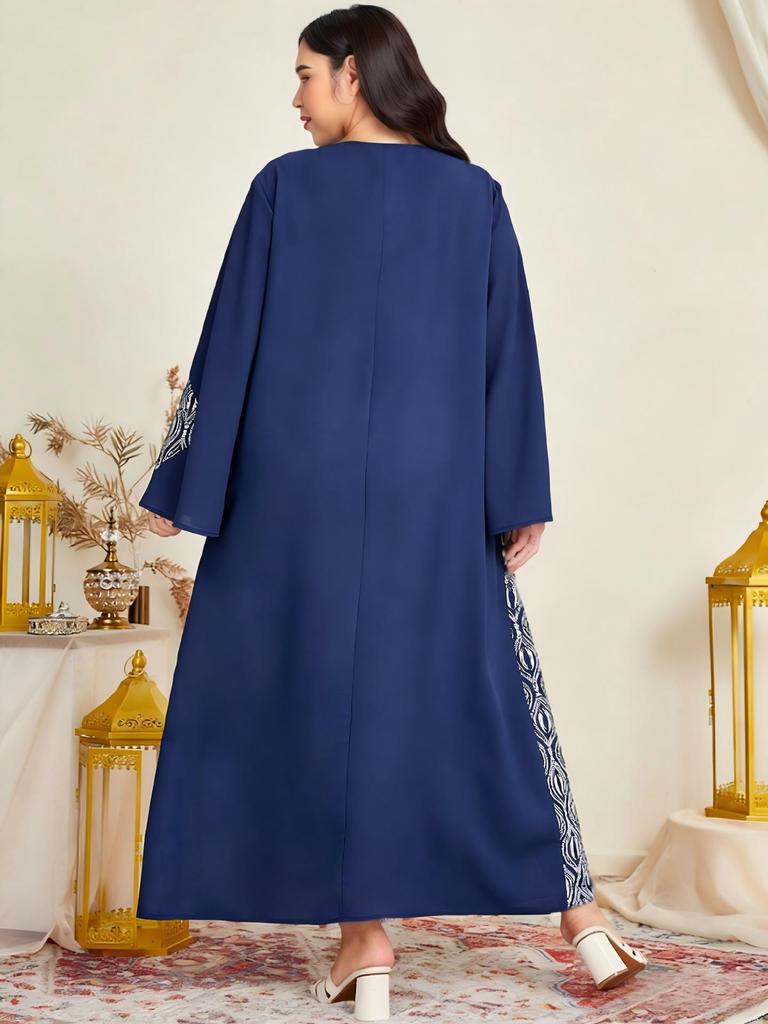 Eid al-Adha Arabic Patchwork Plus Size Party Dress