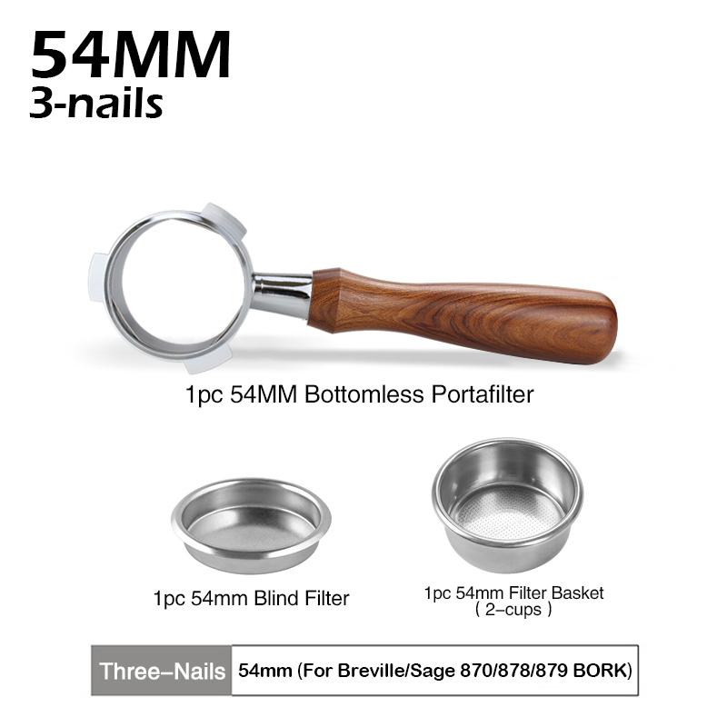 54MM Coffee Bottomless Portafilter Replacement Filter Basket For Sage Breville 870 878 880 Espresso Accessories Barista Tool