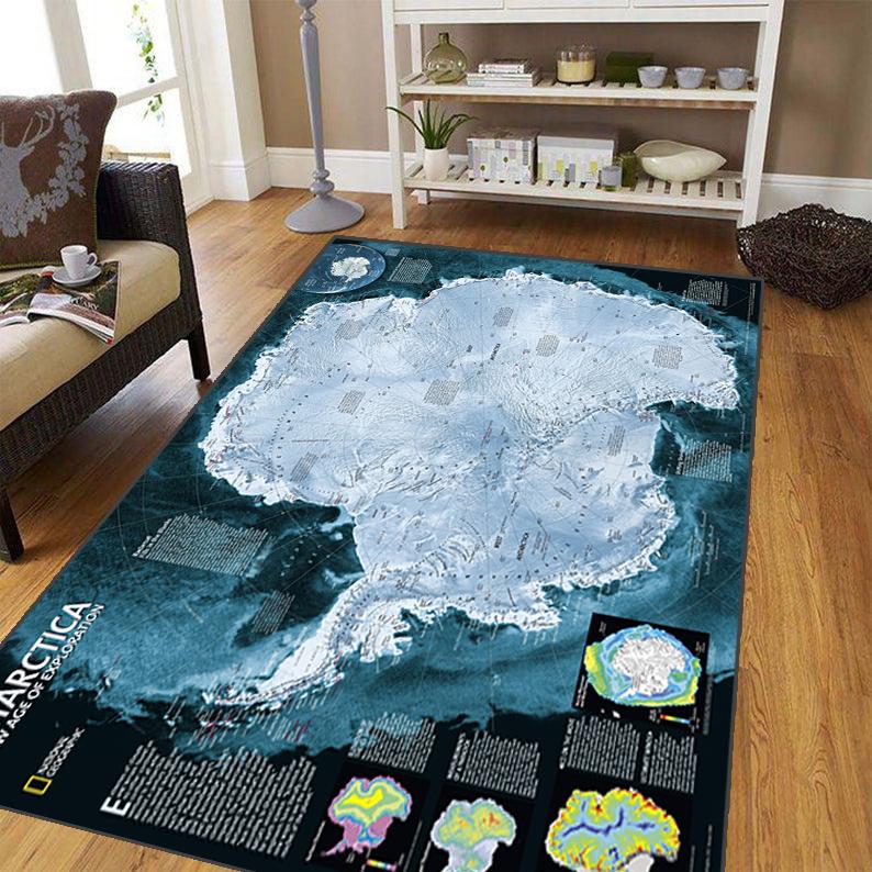 Ancient World Navigation Map Teppe for stuen, mykt flanell teppe for soverommet, Anti-skli BADEROMsmatte, baby lekematte