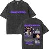 Oversized Acid-Wash Vintage Short-Sleeve T-Shirt Featuring Quevedo Rapper Graphic Print