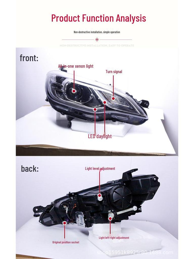 High-End LED DRL Bi-Xenon Projector Headlights for Cavalier 16-19 Modification