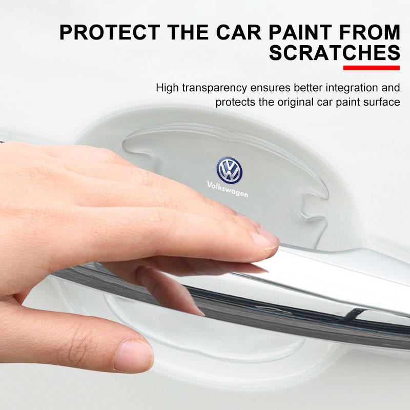 4PCS Transparent Car Door Anti-collision Protector Bumper Strip Sticker For Volkswagen CC Golf 4 6 7 GTI Tiguan Passat B5 B6 B7 Jetta MK5 MK6 Polo