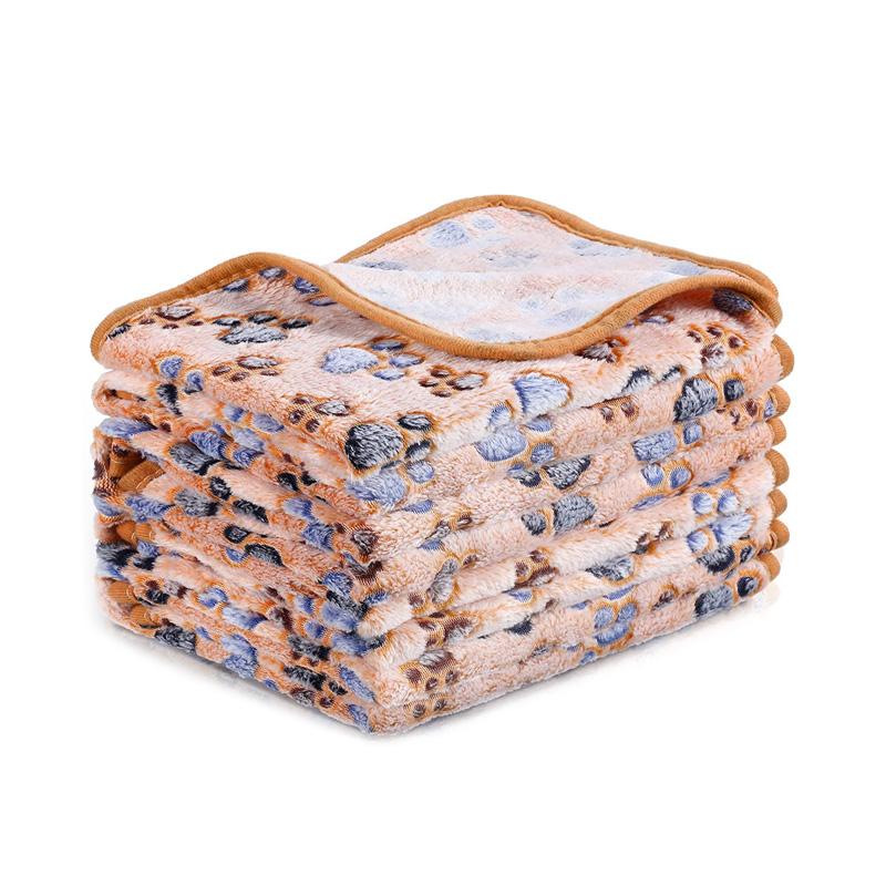 

Подстилка-одеяло для собаки, мягкое пушистое одеяло для питомца, милый узор с лапками/слоном, дорожный коврик для питомца, теплое удобное одеяло для кошки, собак L коричневый