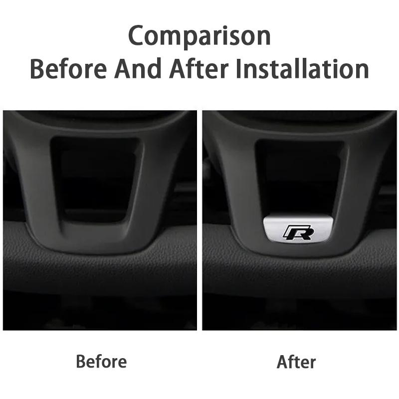 EFG1 Volkswagen Car Steering Wheel Accessories Metal Stickers For VW GTI Polo Golf MK7 Passat B8 Tiguan Jetta T-ROC Touareg Touran CC