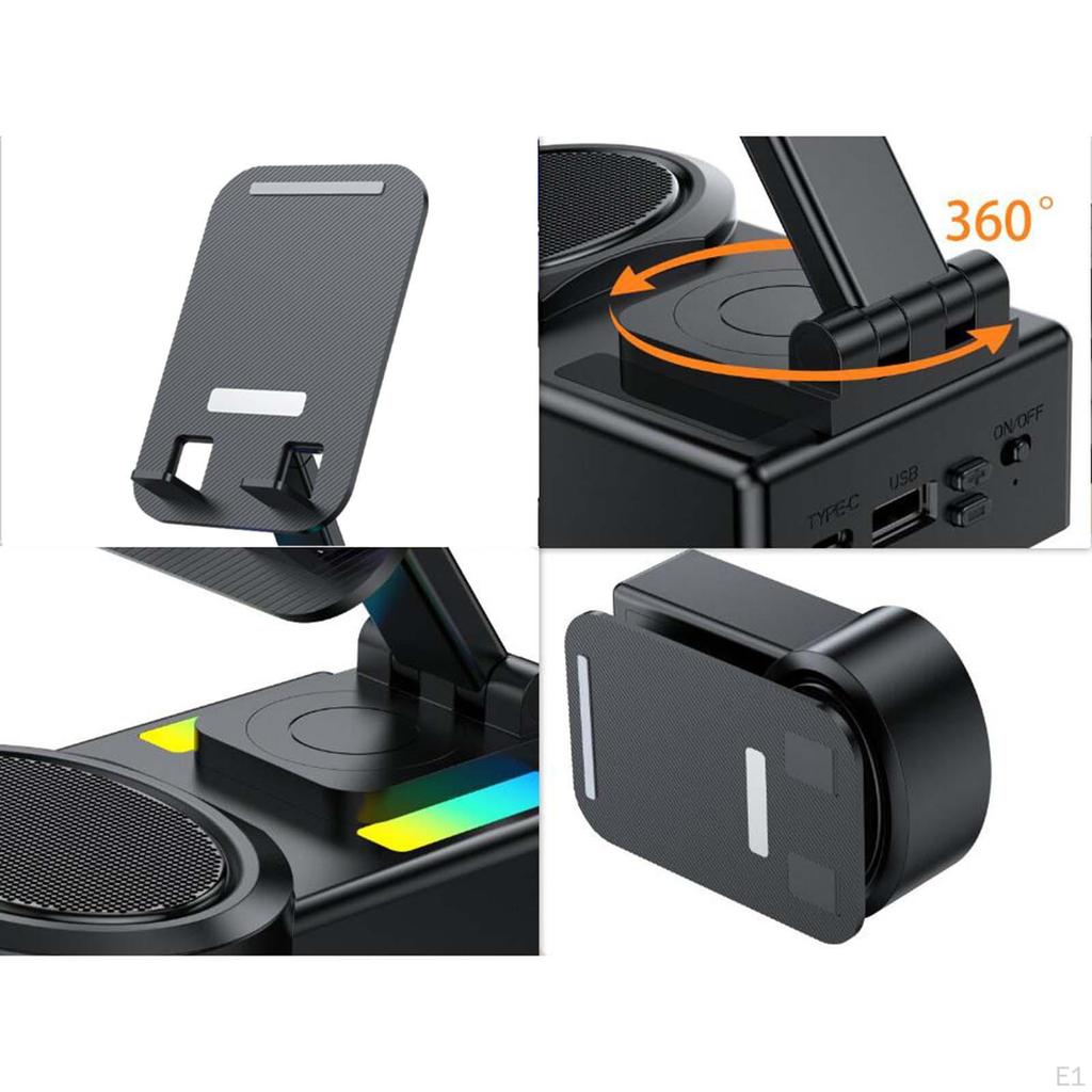 Desktop Phone Holder Surround Sound Speaker Cellphone Stand for Men Women