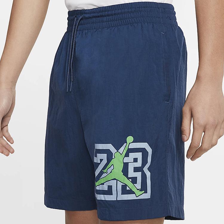 Air Jordan 13 Legacy Mesh Swim Trunks with Drawstring and Elastic Waist Men Bottoms Deep-Sea-Blue CW0786-414