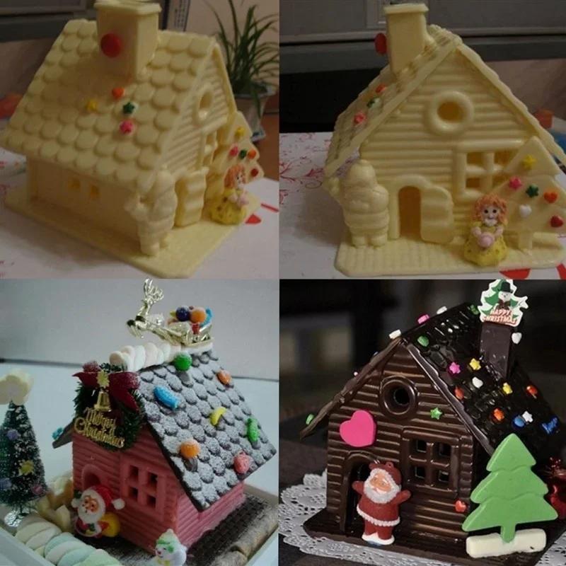 House Door Creative Shape 3D DIY Silicone Gingerbread Fondant Mold Cake Decoration Chocolate Christmas Baking Mold Accessories