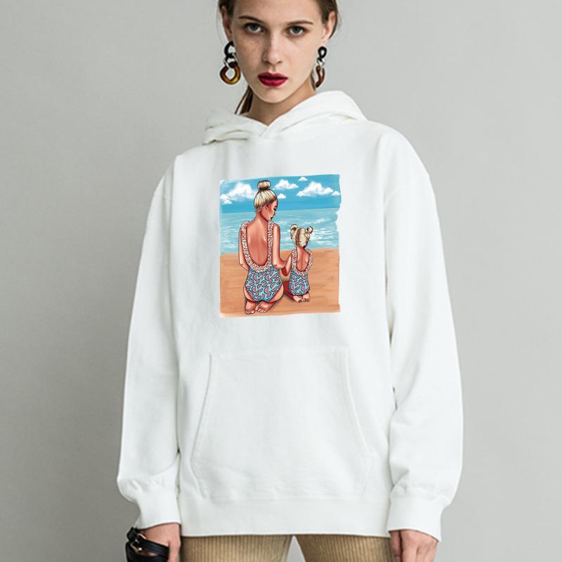 Iron On Sticker New Design Thermal Transfer T-Shirt Dresses Hot Tear Diy Iron On Patch Mom With Her Girl On The Beach