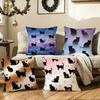 Blackcat Cushion Cover Silky Short Plush Sofa Pillow Cover Hidden Zipper Soft Dustproof Case For Home Decor