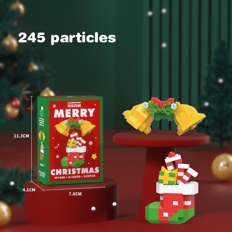 Christmas Gifts Micro Building Block Series Santa Claus Reindeer Puzzle Assembling Bricks Table Decoration Toys Children Kids