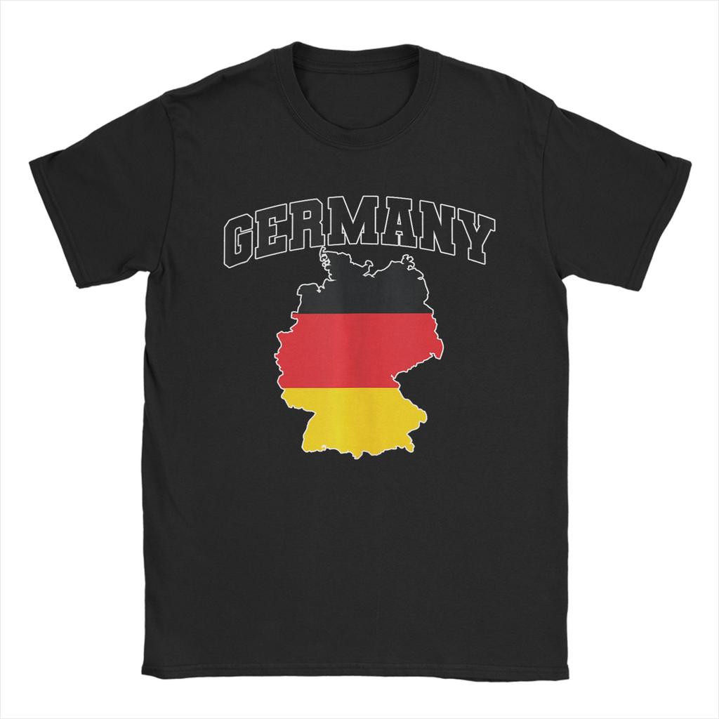 Map with Flag GerUnisexy TShirts for Unisex Funny Pure Cotton Tee Shirt Round Neck Short Sleeve T Shirt Plus Size Tops