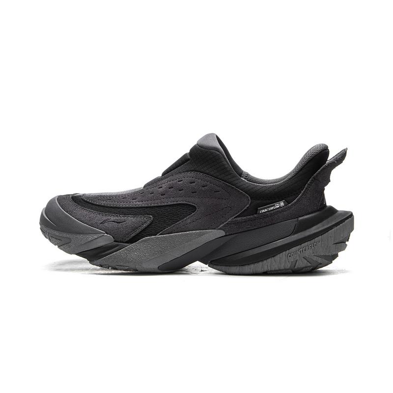 New LiNing CF Tracing Shock Absorbers Rebound Low top Outdoor Shoes Unisex Gray Black AHCV073-4