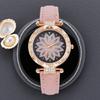 Fashionable and Gorgeous Diamond Frosted Belt Petal Diamond Face Women's Quartz Watch for Christmas and Halloween Gifts
