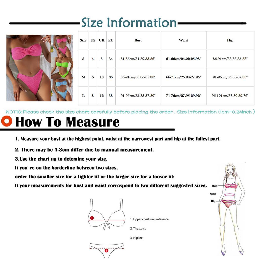 Dam Texturerad Bandeau Bikini Set Hög Midja Trosa Tvådelad Baddräkt Strandkläder Badkläder för Sommar Poolfest