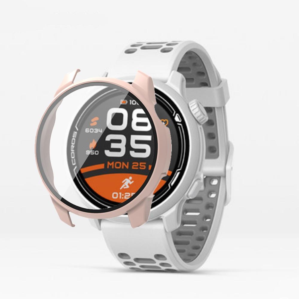 Capa Protetora Completa 2 em 1 para PC Para COROS PACE 2 Protetor de Tela de Vidro Capa para Coros Pace 2 Capa com Moldura Bumper Rígida + Película