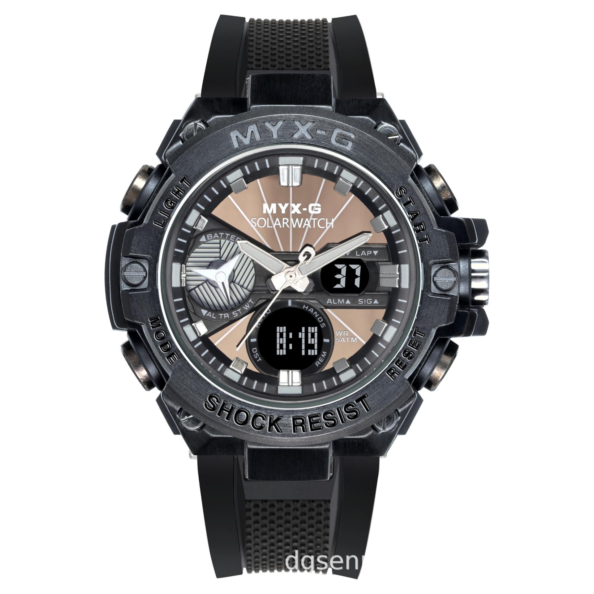 

Мужские многофункциональные водонепроницаемые часы Solar Steel с подсветкой