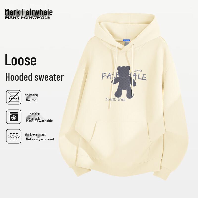 

Mark Fairwhale Men s 2025 Bear Graphic Loose Hoodie 2XL