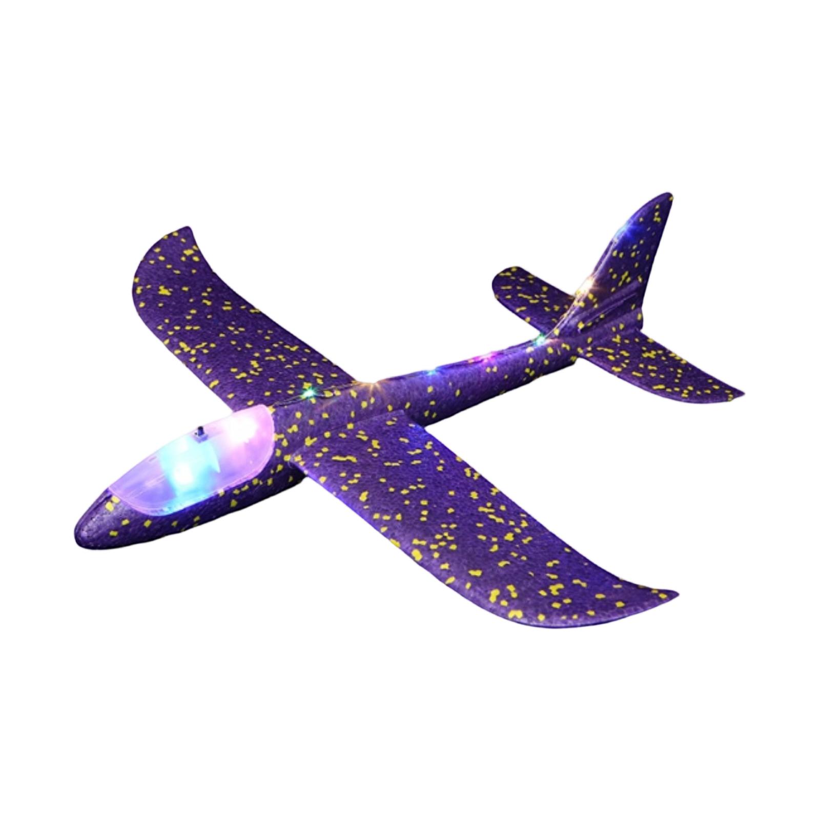 

Hand- Foam Airplane, Stunt Glider, Children s Toy, Large Size(48cm Full Body Light-Up Model) One Size фіолетовий