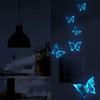 Blue Luminous Butterfly Wall Stickers Living Room Bedroom For Home Decor Switch Decals Glow In The Dark Self Adhesive Wallpaper