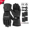 KEMIMOTO Leather Heated Motorcycle Gloves Winter Waterproof Touch Screen Moto Ski Camping Heated Gloves Battery Motorbike