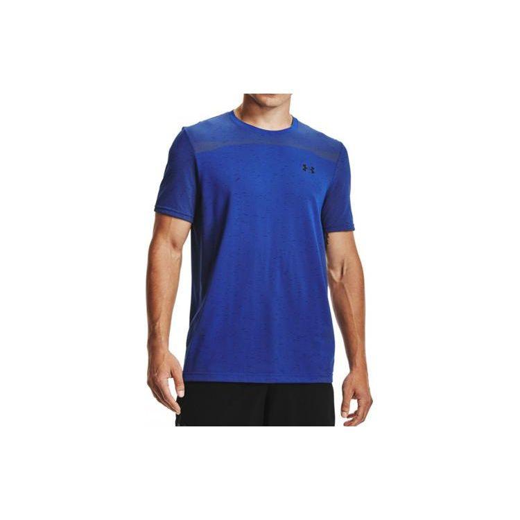 

Under Armour Seamless Short Sleeve Logo Print Pullover Crew Neck T-Shirt Men Tops Dark-Blue 1361131-400 XL