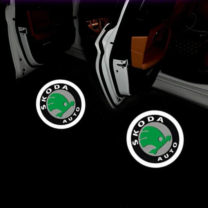 

Car Sticker 2pcs Car Door Shadow Welcome Lamp Lights Exterior for Skoda Logo Superb Kamiq Fabia Rapid Kodiaq RS Octavia A7 Tour
