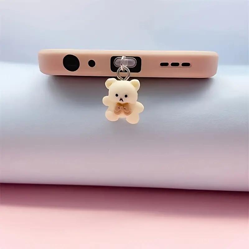 Cute Bear Mobile Phone Dust Plug, Suitable For IPhone/Type-C
